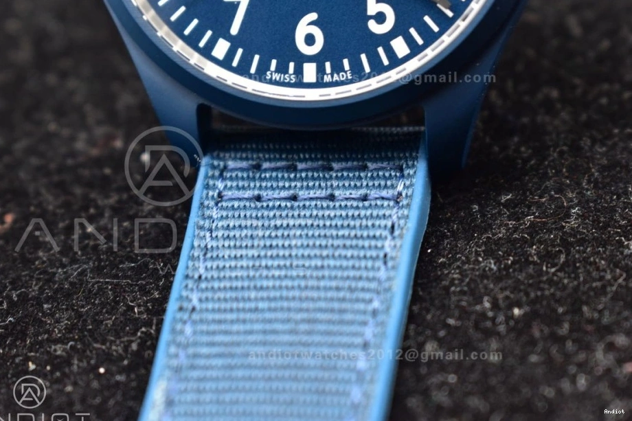 Sport Best Blue Edition Strap on Blue for M+F Pilot Ceramic Nylon Good' Watch A2892 of 'Laureus 1123